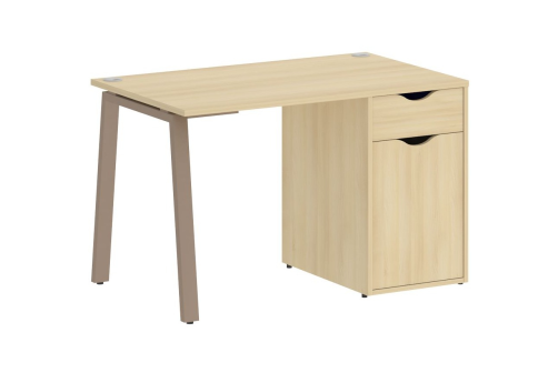 Стол письменный с тумбой, цвет акация + мокко