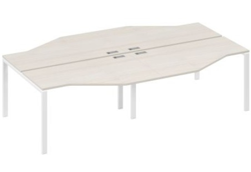 Рабочая станция эргономичная (4х140) Мира Нумо, цвет дуб шамони + белый