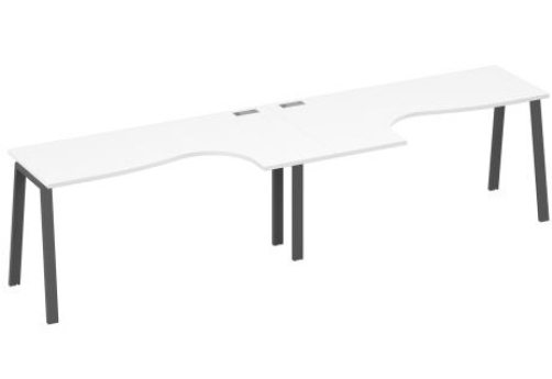 Рабочая станция эргономичная 2х160 Мира Трио, цвет белый премиум + антрацит
