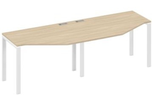 Рабочая станция эргономичная (2х120) Мира Нумо, цвет дуб скандинавский + белый