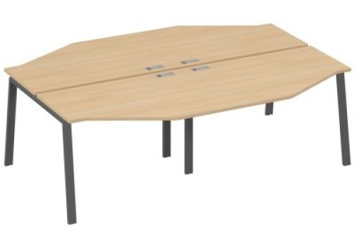 Рабочая станция эргономичная 4х120 Мира Трио, цвет натуральный дуб + антрацит