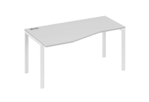 Стол эргономичный левый Мира Нумо, цвет серый + белый