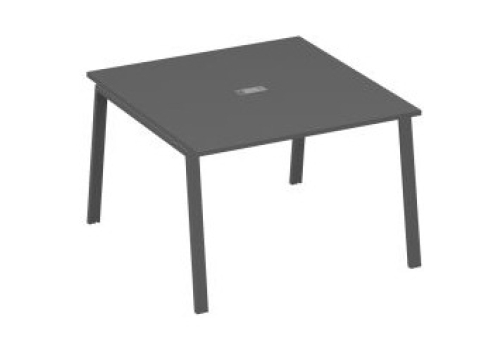 Стол для переговоров Мира Трио, цвет антрацит премиум + антрацит