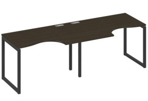 Рабочая станция эргономичная (2х120) Мира Одри, цвет венге + антрацит
