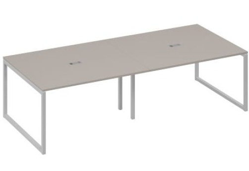 Стол для переговоров прямоугольный Мира Одри, цвет мокко премиум + серый