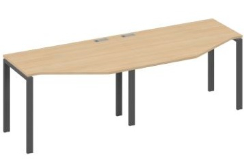 Рабочая станция эргономичная (2х120) Мира Нумо, цвет натуральный дуб + антрацит