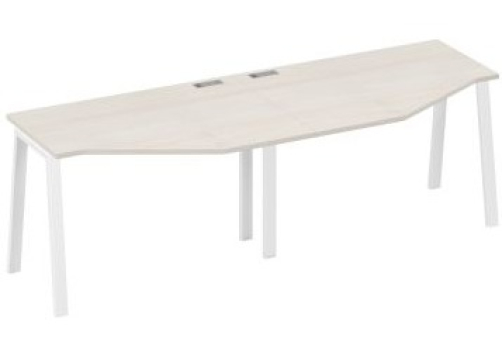 Рабочая станция эргономичная 2х120 Мира Трио, цвет дуб шамони + белый