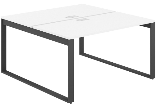 Рабочая станция с лючком Фламинго, цвет белый + антрацит