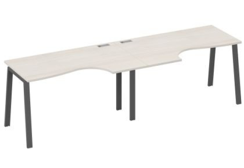 Станция рабочая эргономичная 2х140 Мира Трио, цвет дуб шамони + антрацит