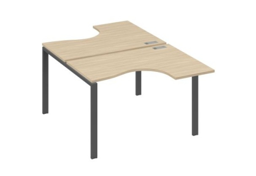Рабочая станция эргономичная (2х120) Мира Нумо, цвет дуб скандинавский + антрацит