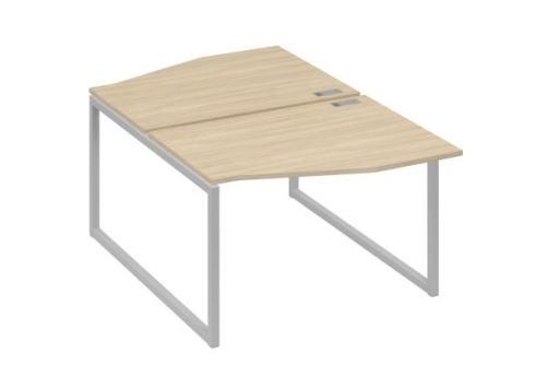Рабочая станция эргономичная (2х120) Мира Одри, цвет дуб скандинавский + серый