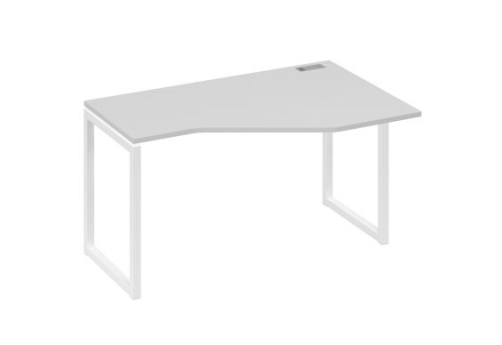 Стол эргономичный правый Мира Одри, цвет серый + белый