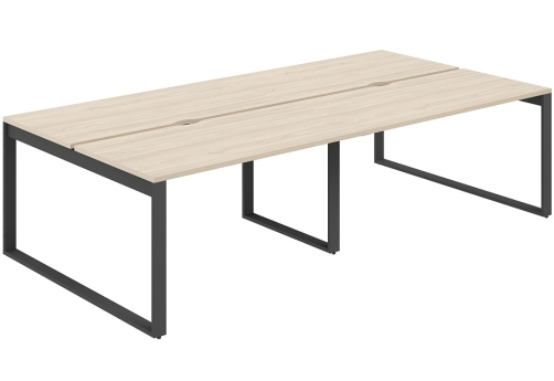 Рабочая станция с вырезом Фламинго, цвет акация + антрацит