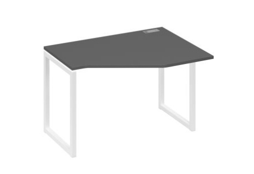 Стол эргономичный правый Мира Одри, цвет антрацит премиум + белый