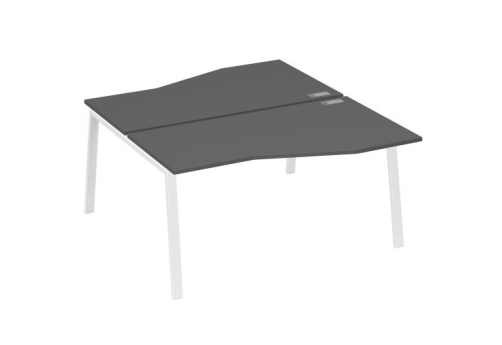 Станция рабочая эргономичная 2х160 Мира Трио, цвет антрацит премиум + белый