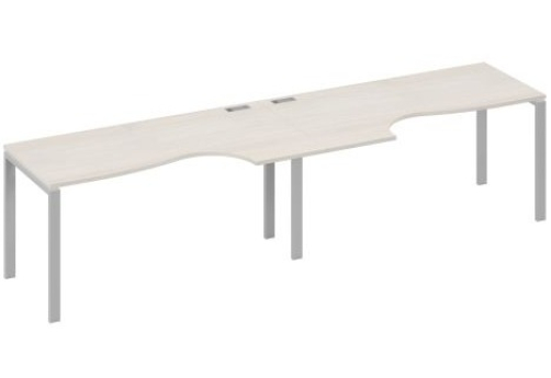 Рабочая станция эргономичная (2х160) Мира Нумо, цвет дуб шамони + серый