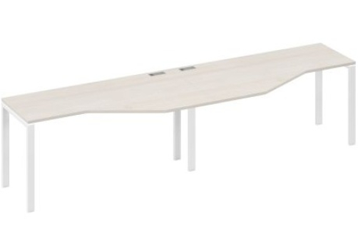 Рабочая станция эргономичная (2х160) Мира Нумо, цвет дуб шамони + белый