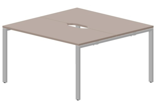 Стол составной на 2 рабочих места с вырезами Киви, цвет тортора