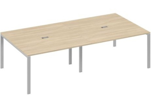 Стол для переговоров прямоугольный Мира Нумо, цвет дуб скандинавский + серый