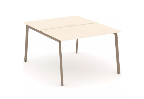 Рабочая станция на 2 места (с вырезом под провода), цвет сатин