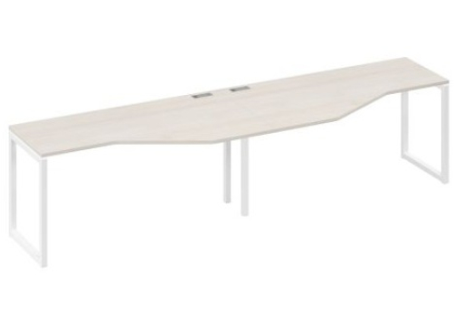 Рабочая станция эргономичная (2х160) Мира Одри, цвет дуб шамони + белый