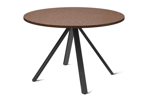Стол для переговоров круглый, цвет орех + черный