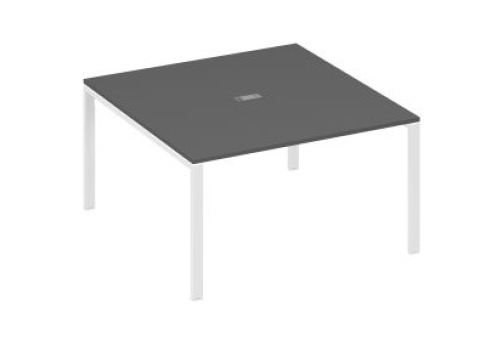 Стол для переговоров квадратный Мира Нумо, цвет антрацит премиум + белый