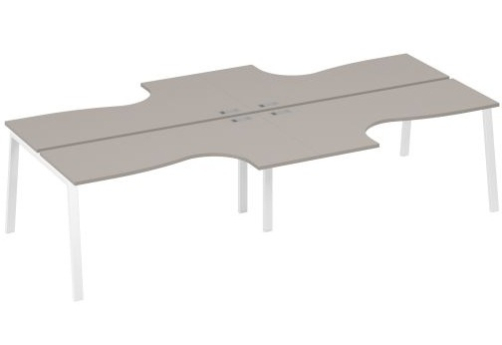 Рабочая станция эргономичная 4х160 Мира Трио, цвет мокко премиум + белый