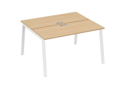 Рабочая станция 2х140 Мира Трио, цвет натуральный дуб + белый