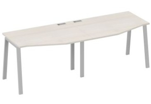 Станция рабочая эргономичная 2х120 Мира Трио, цвет дуб шамони + серый