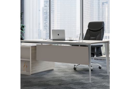 Стол с опорной тумбой правый Дания, цвет ясень