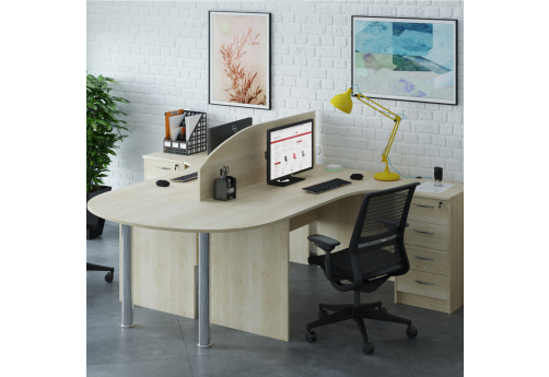 Рабочая станция на 2 человека МЛ Стиль, клен