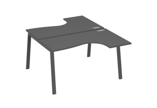 Рабочая станция эргономичная 2х140 Мира Трио, цвет антрацит премиум + антрацит