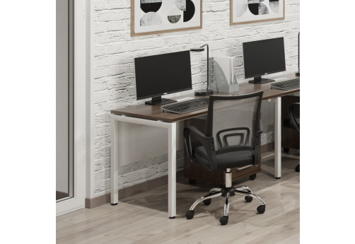 Стол рабочий Брента, цвет темный дуб + белый