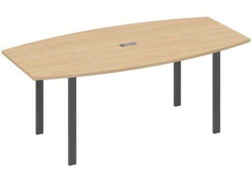 Стол для переговоров фигурный Мира Нумо, цвет натуральный дуб + антрацит