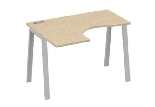 Стол эргономичный левый Мира Трио, цвет дуб скандинавский + серый