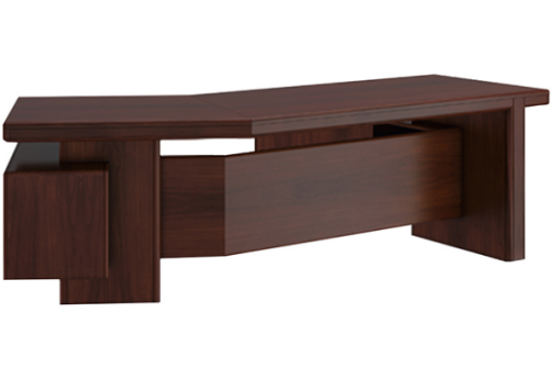 Стол письменный левый (приставка слева), цвет темный орех