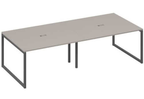 Стол для переговоров прямоугольный Мира Одри, цвет мокко премиум + антрацит