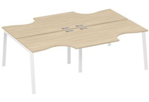 Станция рабочая эргономичная 4х120 Мира Трио, цвет дуб скандинавский + белый