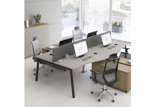 Рабочая станция эргономичная 4х120 Мира Трио, цвет мокко премиум + антрацит