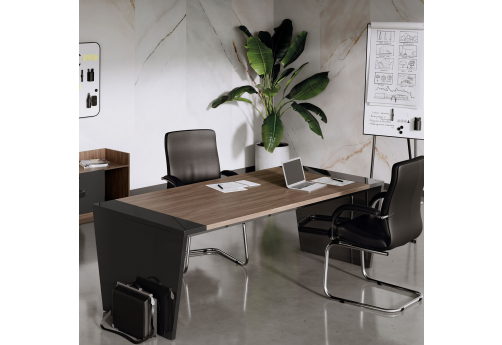 Стол для переговоров Виенсо, цвет дуб + черный