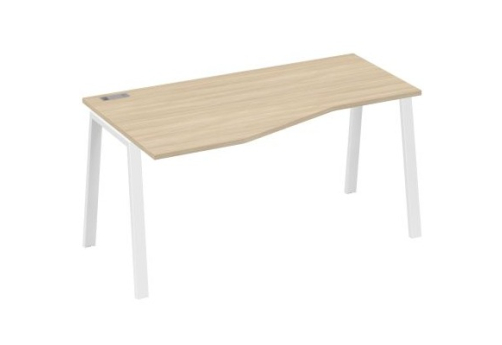 Стол эргономичный левый 160 Мира Трио, цвет дуб скандинавский + белый