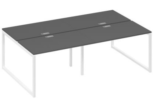 Рабочая станция (4х120) Мира Одри, цвет антрацит премиум + белый