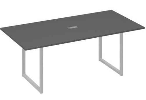 Стол для переговоров прямоугольный Мира Одри, цвет антрацит премиум + серый