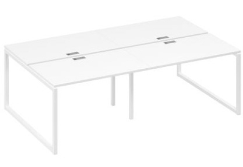 Рабочая станция (4х120) Мира Одри, цвет белый премиум + белый