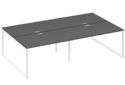 Рабочая станция (4х140) Мира Одри, цвет антрацит премиум + белый