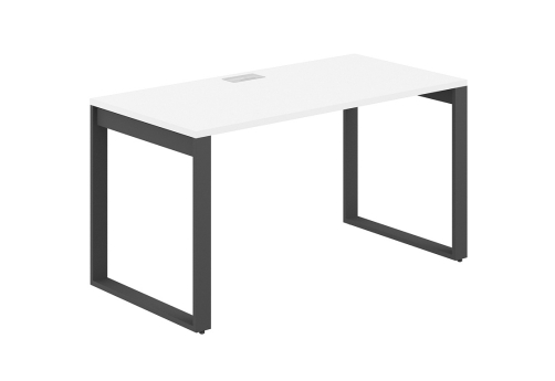Стол рабочий с лючком Фламинго, цвет белый + антрацит