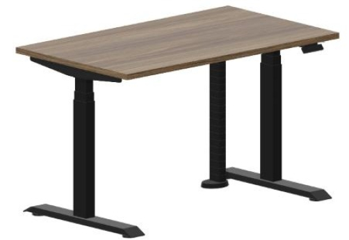 Стол регулируемой высоты Бенет, цвет орех + черный