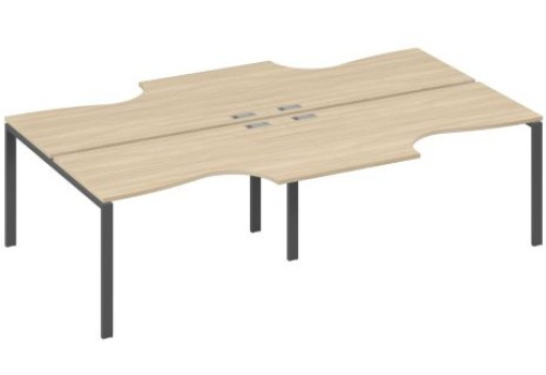 Рабочая станция эргономичная (4х140) Мира Нумо, цвет дуб скандинавский + антрацит