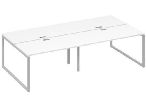 Рабочая станция (4х140) Мира Одри , цвет белый премиум + серый